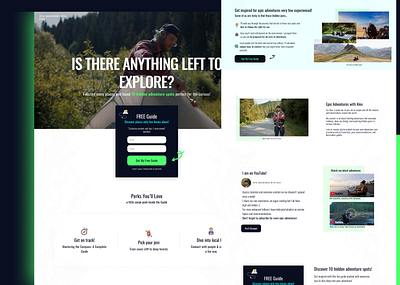A Lead generation page for a YouTuber adventure copy copy for youtubers design design for youtubers dribble figma landing page lead capture lead capture forms lead generation lead page marketing travel visual design youtuber