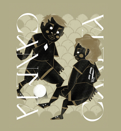 Soccer Game (Pen/caneta) authorial ball black boys caneta characters cream design fun illustration pattern pen playing soccer sport