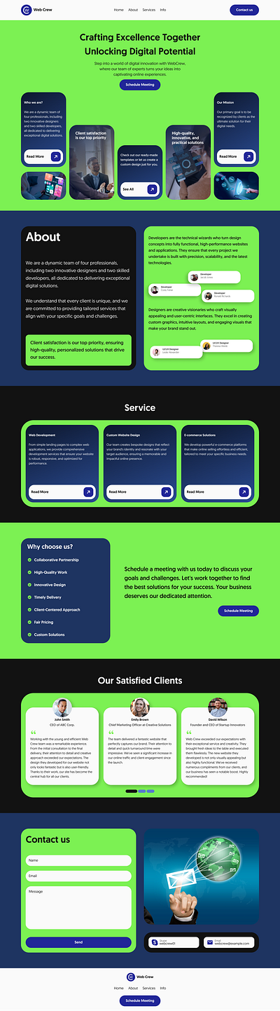 Landing Page Design for Innovative IT Agency agency clients creative design digital agency hero section landing page modern design service uiux user friendly web design