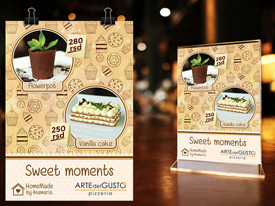 Flyer for Arte Del Gusto restaurant flyer poster restaurant sweets