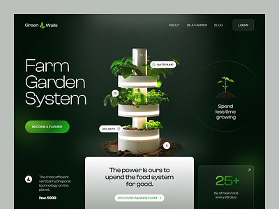 Green Walls Website design interface product service startup ui ux web website