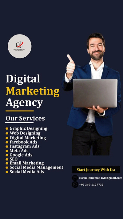 Digital Marketing post (Adobe illustrator) barnd branding digital digital marketing graphic design logo ui uxuxi