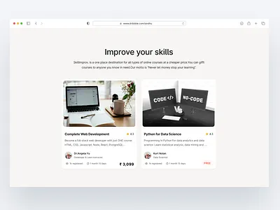 Online Learning Site aestheticdesign cleandesign elements layout minimalisticdesign onlineclasses onlinecourses onlineeducation onlinelearninng ui uiux ux weblearning weblearningplatfrom
