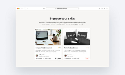 Online Learning Site aestheticdesign cleandesign elements layout minimalisticdesign onlineclasses onlinecourses onlineeducation onlinelearninng ui uiux ux weblearning weblearningplatfrom