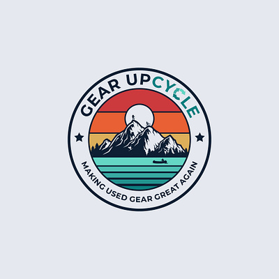 Gear UPcycle Logo branding cycle design gear graphic design illustration logo logo design modern mountain retail vector