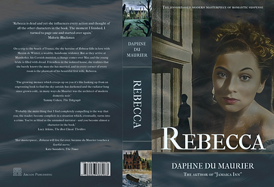 Redesigning a classic. Rebecca, by Daphne du Maurier. book cover cover art figma graphic design hero section illustration inspiration layout logo photopea spine typography ui web design wow effect