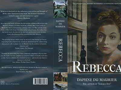 Redesigning a classic. Rebecca, by Daphne du Maurier. book cover cover art figma graphic design hero section illustration inspiration layout logo photopea spine typography ui web design wow effect