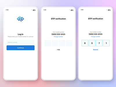 Simple OTP Verification Process amir minimal ui mobile otp modern ui otp otp verification ui design uiux ux design