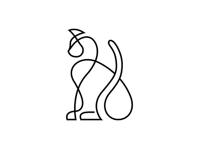 Line Cat animal animal logo art branding cat drawing fluent icon identity kitten line logo mark minimal modern monoline pet simple style unique