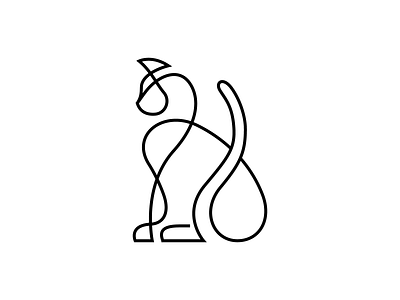 Line Cat animal animal logo art branding cat drawing fluent icon identity kitten line logo mark minimal modern monoline pet simple style unique