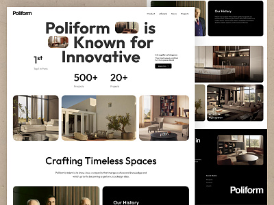 Poliform - Interior Design Modern Minimalist Website - About Us about us about us page architecture case study clean company profile interior interior design landing page luxury minimalist modern personal website ui ux web design website website design website designer website layout