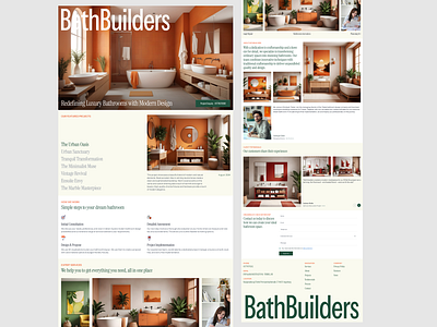 Full page Homepage design bathroom website font combination full site layout homepage design modern ui design real estate website ui design warm color website design