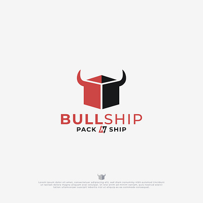 BULLSHIP Pack N Ship Logo box branding bull diliver graphic design identity logo packing shipping vector