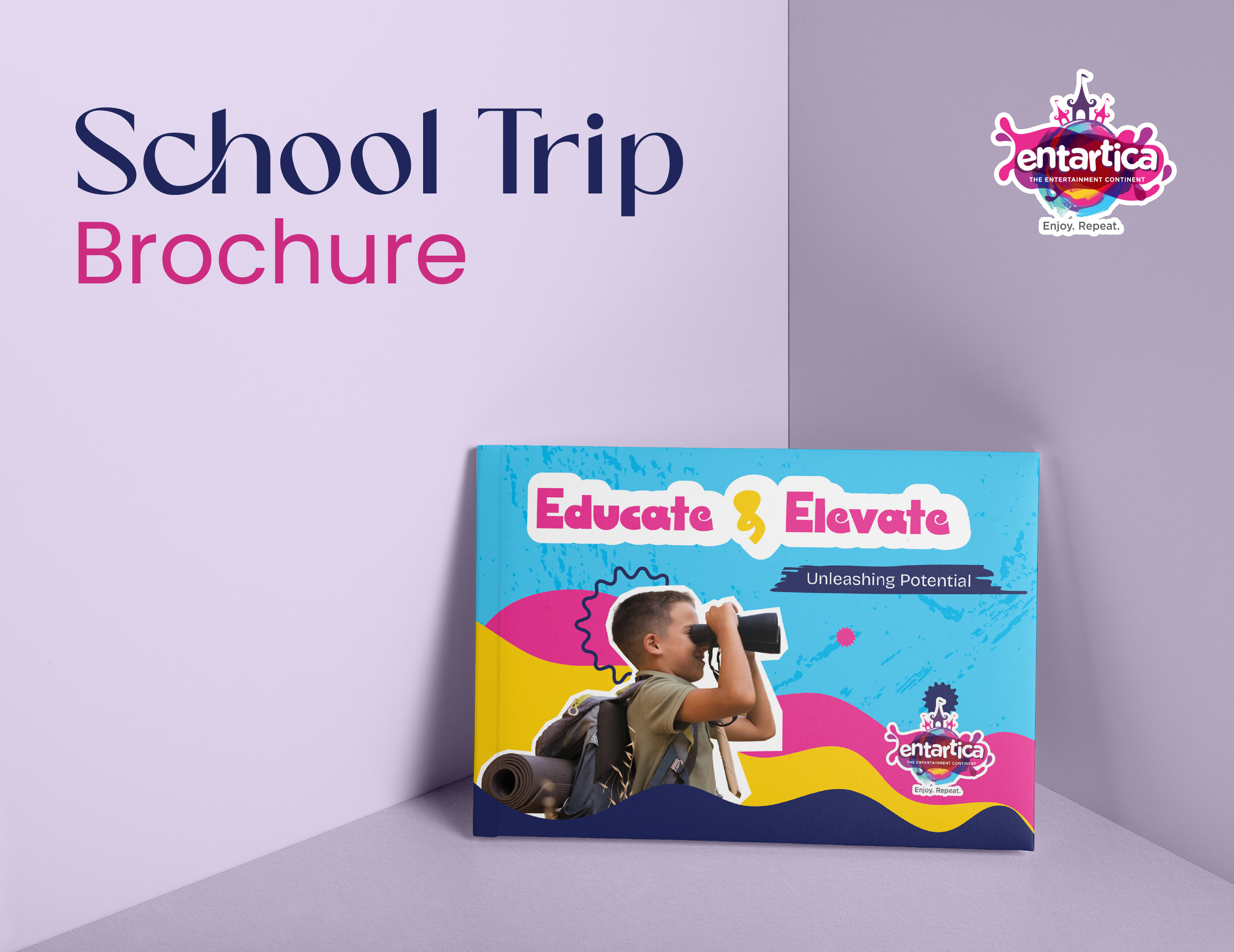 School Trip Brochure For Entartica animation brand brand design brand identity branding branding design brochure brochure design design gif logo