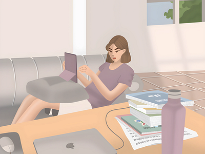 On the brink of task-induced chaos 🔥 analyis angry apple art chaos digital art digital illustration frustated girl headache home house illustration ipad mouse notebook purple task tasks tumbler