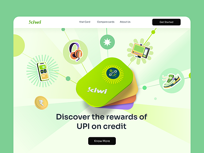 Kiwi - Web Experience animation branding credit card fintech graphic design illustration kiwi motion playful product product design stickers ui visual web web experience