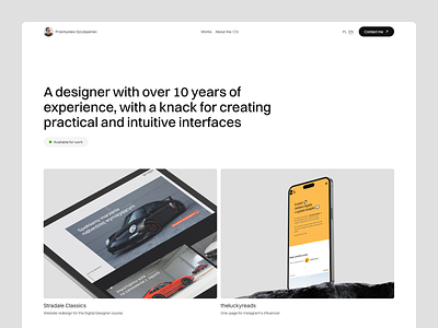 Personal Portfolio UI/UX design desktop figma minimal mobile onepage personal portfolio personal website portfolio portfolio website responsive showcase tailwind typography ui ui ux portfolio ux visual design webdesign website