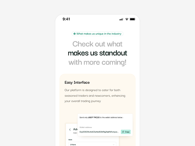 Mobile view for a crypto website figma productdesign uidesign uiux uiuxdesign uxdesign websitedesign