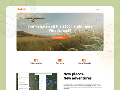 Landing page | The Airfield Guide airfield airlines airplane data fly guide landing app landing page map mockup monitoring pilot plane plane guide product design raf runway ui design user interface uxui