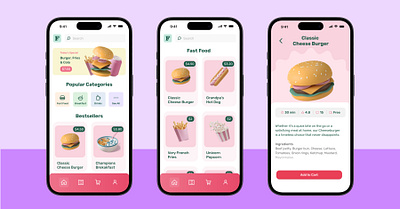 Food Delivery App - UI Design animation app design icon illustration minimal typography ui ux uxdesign web