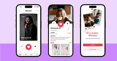 Dating App - UI Design app branding design typography ui ux