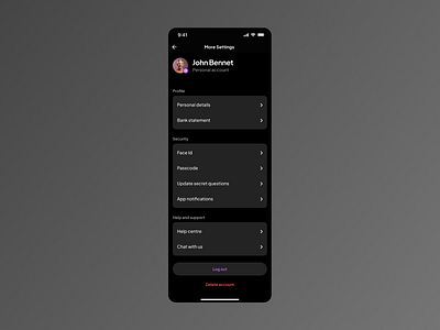 Customize Your Experience with Settings Menu! dark mode design menu mobile app mobile app menu pattern settings settings menu ui ui pattern