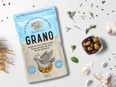 Granola packaging design, unused variant bird drawing granola graphic design hand drawn illustration oat organic pakcaging design vintage
