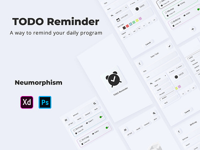 TODO Reminder app appdesign branding figma mobile app neumorphism reminder responsive task todo todolist ui ux xd