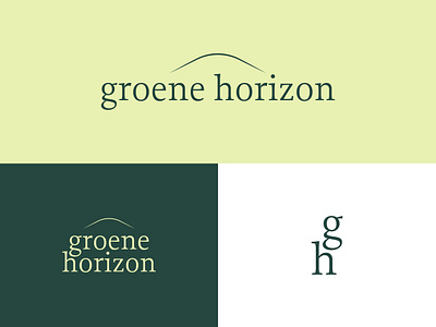 Groene Horizon Logo Concept 3 ai brand branding chatgpt concept green living logo minimalistic real estate workspaces