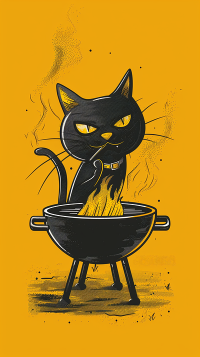 Funny-Cat-at-the-Grill