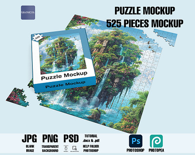 Puzzle mockup 525 pieces mockup Part 2 6 puzzle packaging mockup puzzle set mockup