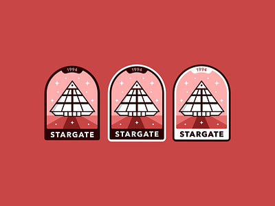 Stargate badge alien badge branding city design galaxy graphic design icon icon set illustration movie portal pyramid scfy space stargate travel universe vector world