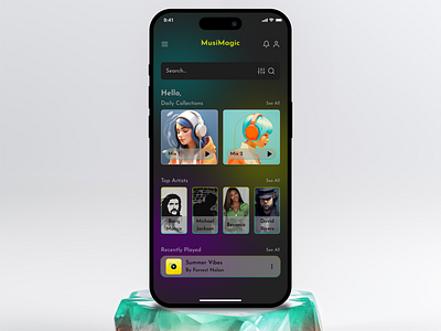 Music application UI Design design figma mobile app mockup music application ui user interface