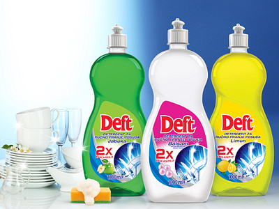 Dishwashing Liquid Label - Deft brand graphic design label label design packaging design