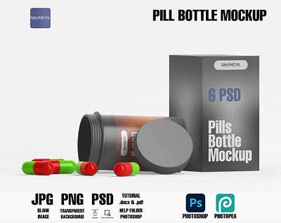 Pill Bottle Mockup 4 packaging mockup pill bottle pill bottle template mockup