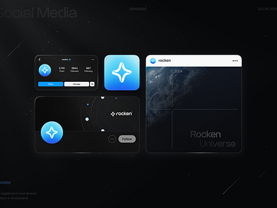 Rocken - Branding brand brandbook branding branding design color palette company creative crypto design edtech graphic design icon identity logo logotype marketing social media typography universe visual identity design