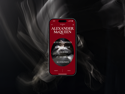 Alexander McQueen | Mobile Catalogue – Redesign Concept alexander mcqueen brand design branding company couturier design designer fashion figma homepage interface landing mcqueen redesign concept style ui uiux user interface web design website design