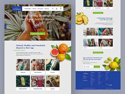 New Age Beverages Concept beverage blue desktop drink food health marketing retail ui user interface ux website