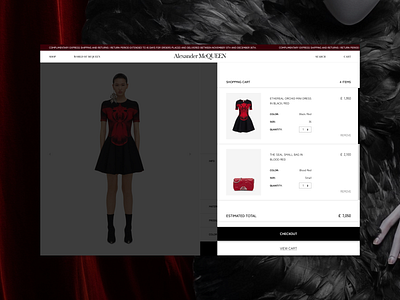 Alexander McQueen | Shopping Cart – Redesign Concept alexander mcqueen brand design branding company couturier design designer fashion figma homepage interface mcqueen product redesign concept style ui uiux user interface web design website design