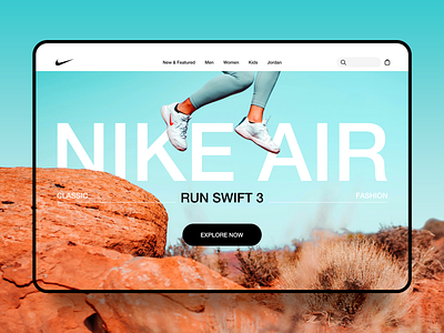 Nike Website branding color design ecommerce fashion header home page jump landing page nike online store outdoors product run shop store ui ux web