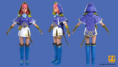 Sorcerer girl (3D) 3d 3d modeling artist commission open looking for work maya substance painter zbrush