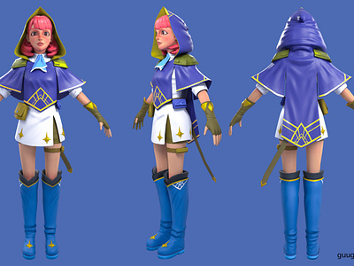 Sorcerer girl (3D) 3d 3d modeling artist commission open looking for work maya substance painter zbrush