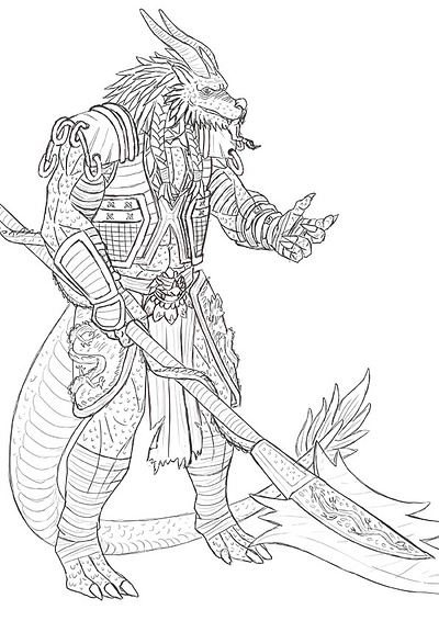 Dragon General sketch 2d art artist commission open digital painting illustration looking for work photoshop sketch