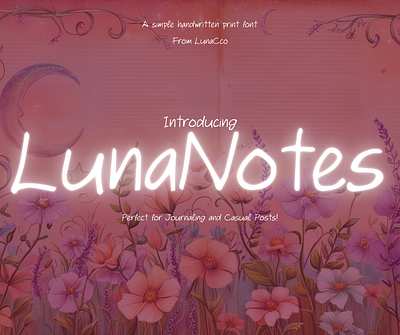 LunaNotes Casual Handwritten Font font design type face typography