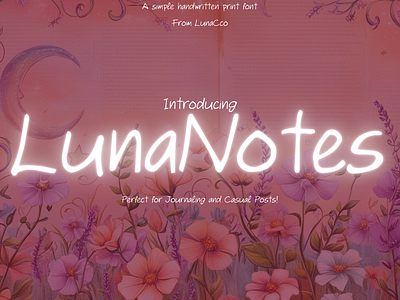 LunaNotes Casual Handwritten Font font design type face typography