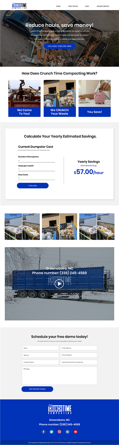 Dumpster services website UI UX design. branding design graphic design logo typography ui ui design ux ux design web design web development website design