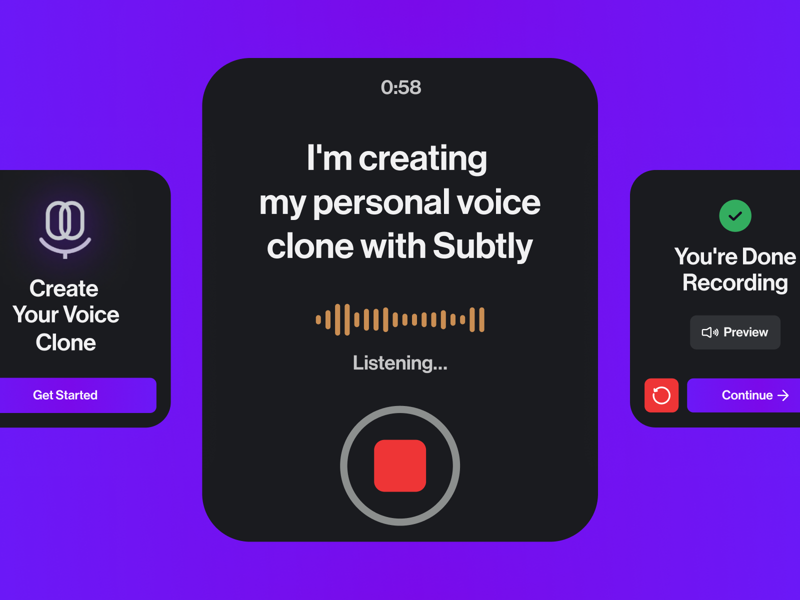 Create your AI Voice Clone • WatchOS ai voice ai voice cloning ui ux watchos