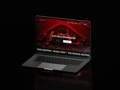 Footworks black dark event merch music red show webdesign website