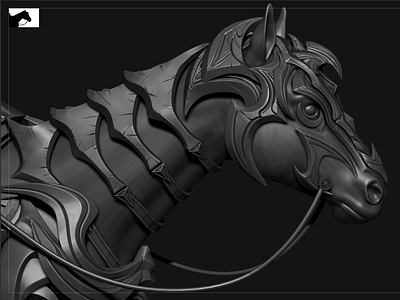 Fantasy horse ornament 3d 3d modeling animation character design fantasy hardsurface horse zbrush