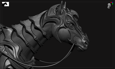 Fantasy horse ornament 3d 3d modeling animation character design fantasy hardsurface horse zbrush
